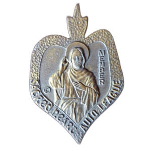 Sacred Heart Auto League Patina Brass Medal - 2-1/4" x 1-1/2" Walls, Mississippi